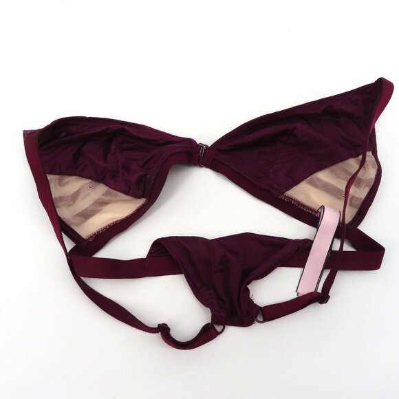 Victorias Secret Medium Bralette Purple Mesh Sides Wireless Unlined Front Close - Picture 7 of 13